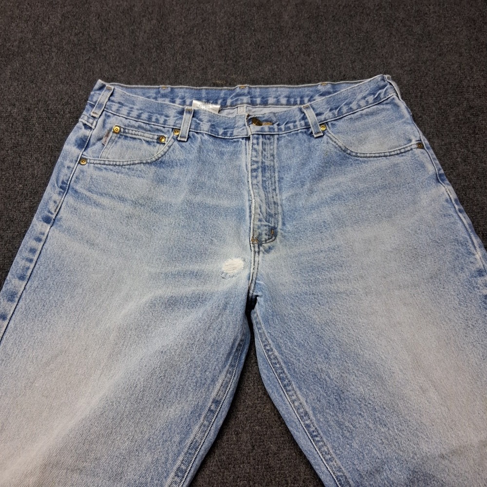 Carhartt‎ Blue Jeans Mens Size 38x30 Relaxed Fit Tapered Leg B17 DST Pants